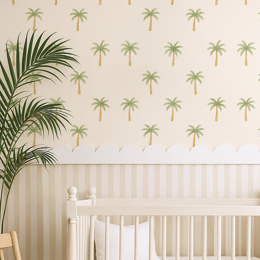 Tropical Nursery Wallpaper Peel and Stick Palm Tree Wall Paper ...