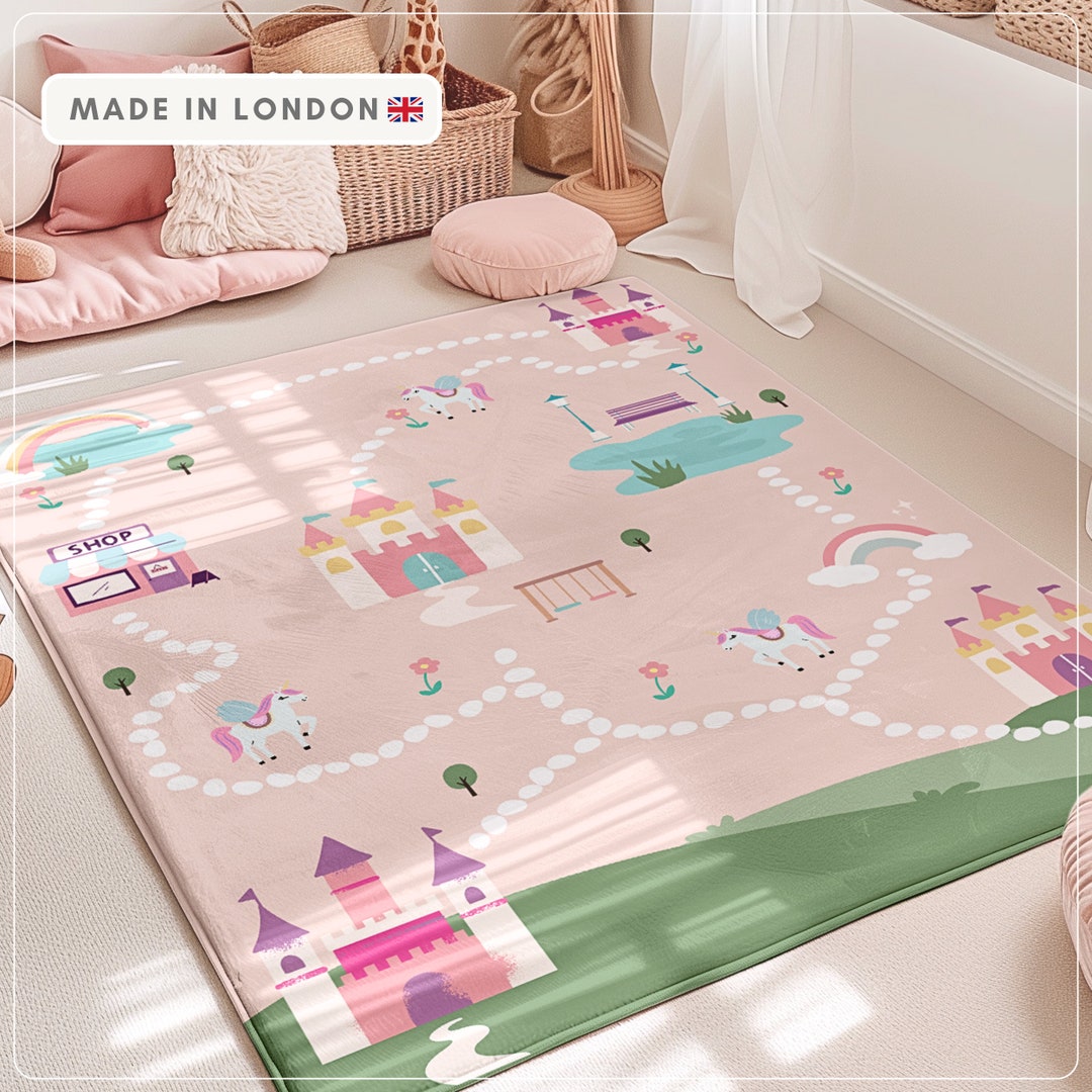 Pink Nursery Rug Unicorn Area Rug Girls Bedroom Decor Unicorn Baby Girl ...