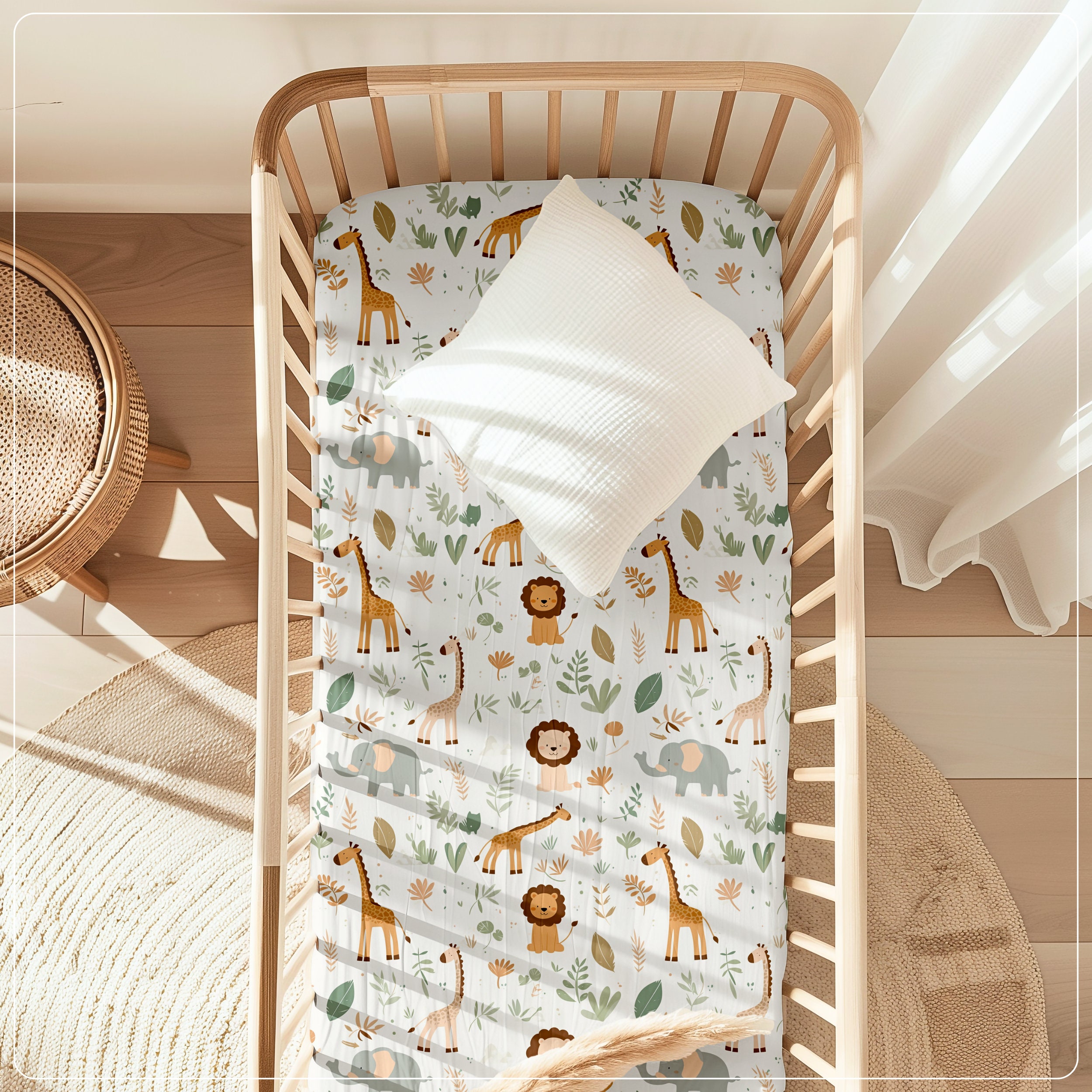 Jungle Animal Crib Sheets