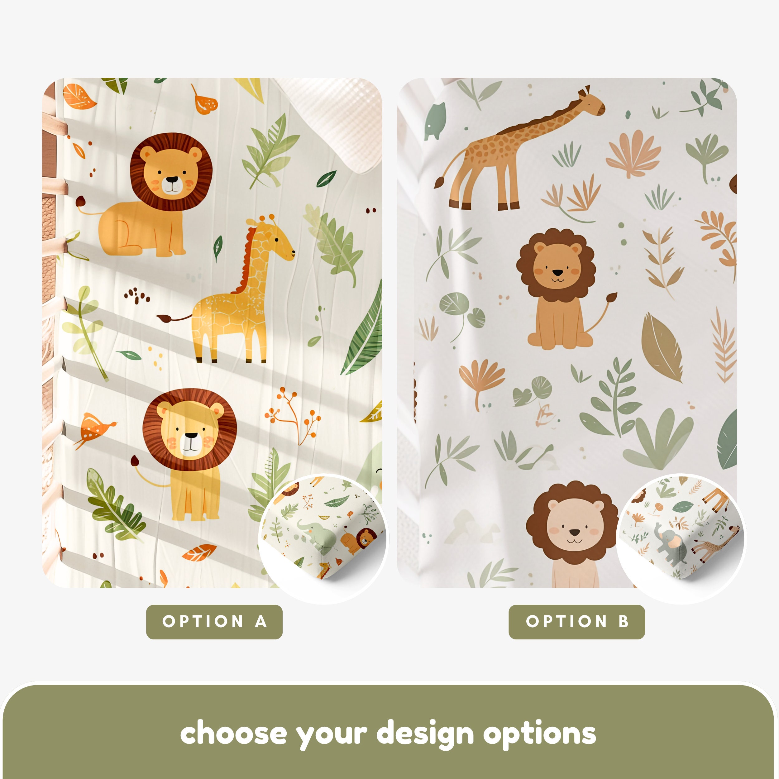 Jungle Nursery Crib Sheets Safari Animal Nursery Bedding Lion Cot Sheet ...