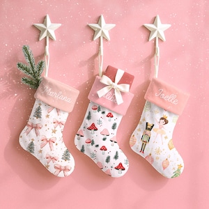 Personalized Baby Girl Christmas Stocking: Velvet Holiday Decor