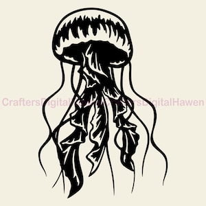 Kwallen SVG, Oceaan dieren SVG, DXF voor plasma, zeedieren bestand voor laser, Kwallen bestand voor cricut, papercut sjabloon, Kwallen clipart