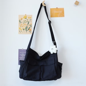 Crossbodytas Schoudertas, canvas tas met grote capaciteit, canvas tas zomer, messenger bags met meerdere zakken, dagelijkse tas
