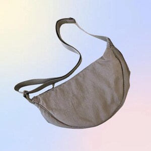 Dumpling Bag,Nylon Crossbody Bag,Underarm Bag, Multi-Pocket Vintage Crossbody Bag,Simple canvas bag,Gift For Her. gray
