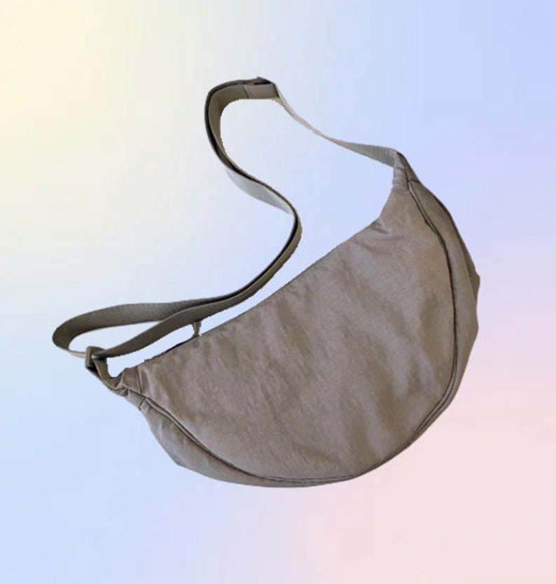 Dumpling Bag,Nylon Crossbody Bag,Underarm Bag, Multi-Pocket Vintage Crossbody Bag,Simple canvas bag,Gift For Her. gray