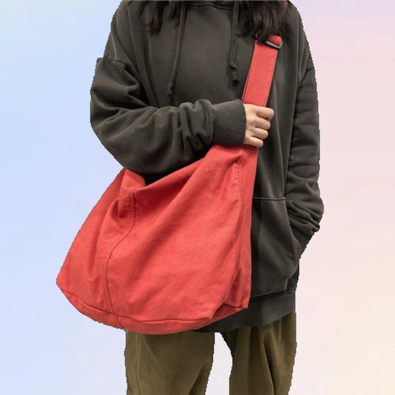 Simple Crossbody Bag, Large Capacity Vintage Single Shoulder Bag, Washed Old Messenger Bag, Casual Crossbody Bag,Back To School,Canvas bag zdjęcie 1