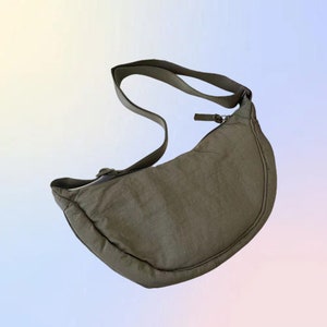 Dumpling Bag,Nylon Crossbody Bag,Underarm Bag, Multi-Pocket Vintage Crossbody Bag,Simple canvas bag,Gift For Her. olive-green