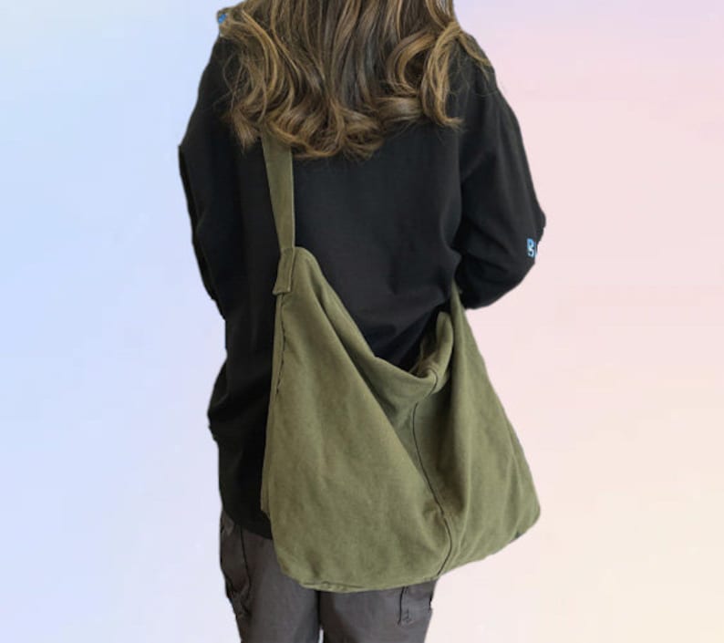 Simple Crossbody Bag, Large Capacity Vintage Single Shoulder Bag, Washed Old Messenger Bag, Casual Crossbody Bag,Back To School,Canvas bag zdjęcie 2