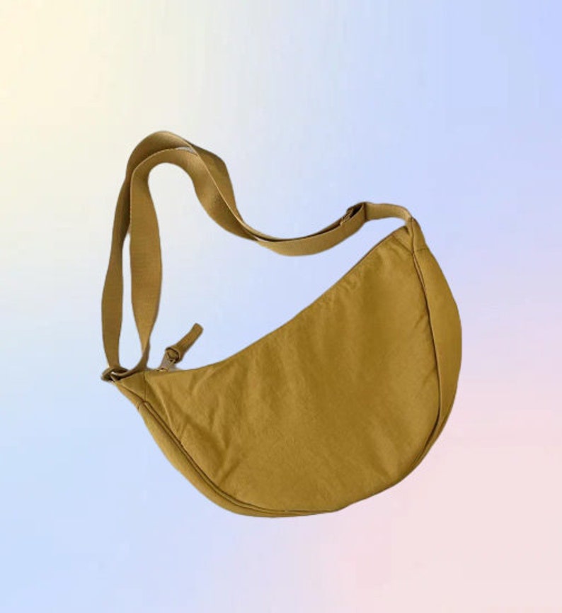Dumpling Bag,Nylon Crossbody Bag,Underarm Bag, Multi-Pocket Vintage Crossbody Bag,Simple canvas bag,Gift For Her. Lemon yellow