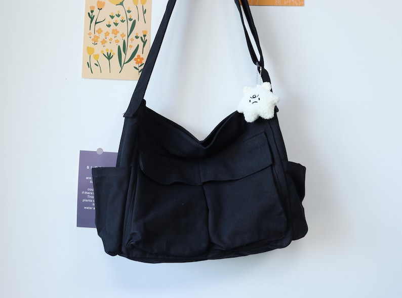 Crossbody Bag Shoulder Bag, Large Capacity Tooling Canvas Bag, Canvas Bag Summer,Multiple Pockets Messenger Bags,Daily Bag zdjęcie 2