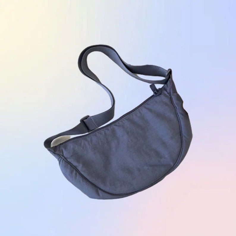 Dumpling Bag,Nylon Crossbody Bag,Underarm Bag, Multi-Pocket Vintage Crossbody Bag,Simple canvas bag,Gift For Her. River blue