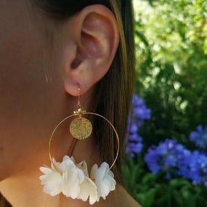 フープイヤリング |布製の花