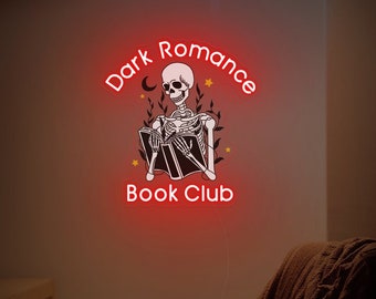 Dark Romance Book Club Neon Light Sign,Book Club LED Light Decor,Dark Romanticism Literature Lover Book Sign,Library Wall Decor,Reader Gifts