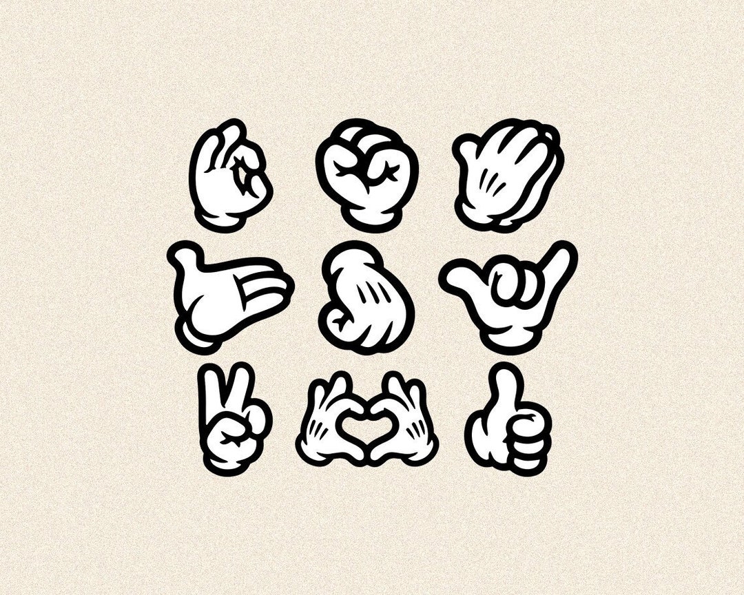 Mickey Hands Bundle SVG, Mickey Svg, Png Instant Download