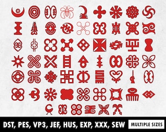 Adinkra Symbols Embroidery Designs Bundle (PES, DST)