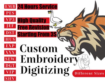 Custom Embroidery Digitizing, Vector Art, DST Files