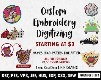 Custom Embroidery Digitizing, Logo & Image File Service