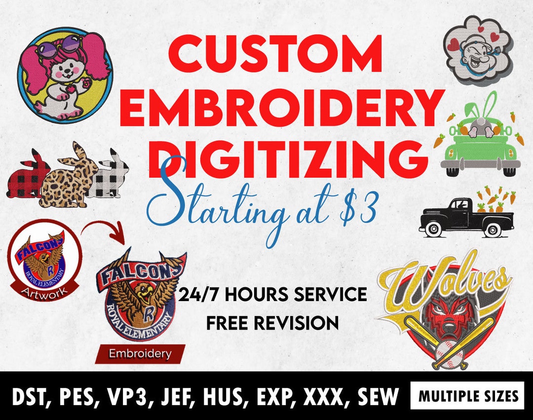 Custom Embroidery Digitize, Embroidery Digitize, Custom Digitize, DST