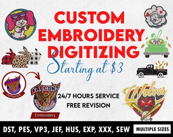 Custom Embroidery Digitize, Embroidery Digitize, Custom Digitize, DST File, Digitize Embroidery, Embroidery File, Embroidery Digitizing, PES