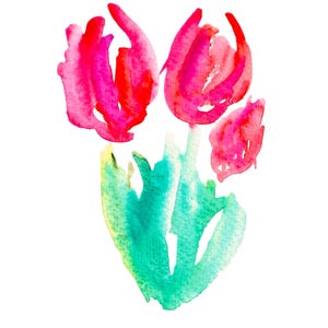 Postkarte Tulpen, Strukturpapier