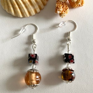 Handcrafted Bohemian Czech Glass Beaded Dangle/Drop Boho Handmade Earrings Gift for her