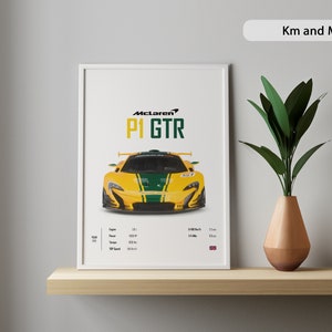 Mclaren P1 GTR 2015 poster Car Digital Poster Prints Kids Boys Husband Room Digital Decor Children Home Office Nursery birthday Gift Friend