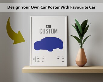 PRINTABLE Custom Car print Digital poster Gift for Him Boyfriend Valentines day Car enthusiast  Wall Art for Kids Boys Room Decor