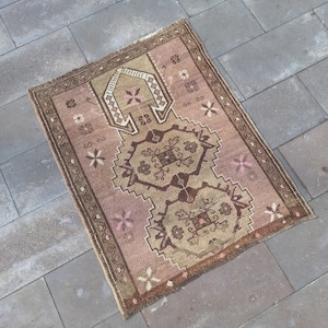 3x4 NEUTRAL WOOL Rug,Turkish Rug,3x4 Vintage Rug, Turkish Rug 3x4,Oushak Rug 3x4,Oushak Rug, Vintage Rug, Turkish Vintage Rug,Anatolian Rug