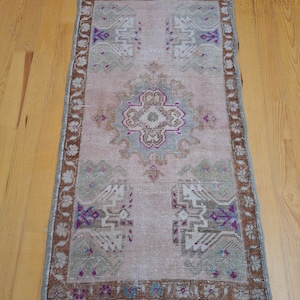 2x3 Vintage Rug Small Rugs Turkish Antique For Entry,Brown Wool Door Mat Oriental Neutral Turkish Aesthetic Aztec Turkish Rug,Handmade Rug,