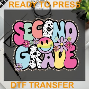 Back to School Ready to Press, Teacher Heat Transfer, Second Grade, DTF - Optimized for 2nd Grade, Teacher Day&#39;s Dtf Transfer, Second Grade