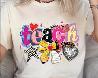 Teacher DTF Transfer: Floral Teacher Pencil  Heat Transfer