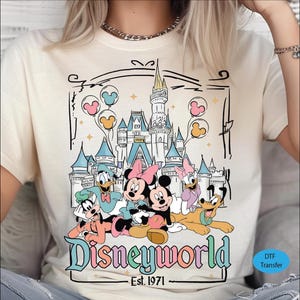Disneyworld 1971 DTF Transfer: Mickey and Friends, Magic Kingdom Castle