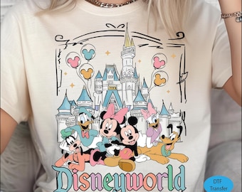 Disneyworld 1971 DTF Transfer: Mickey and Friends, Magic Kingdom Castle