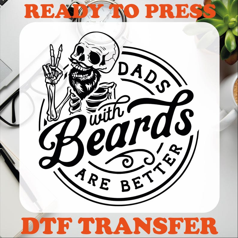 Dads With Beards DTF Transfer - Father's Day Heat Press Bild 2