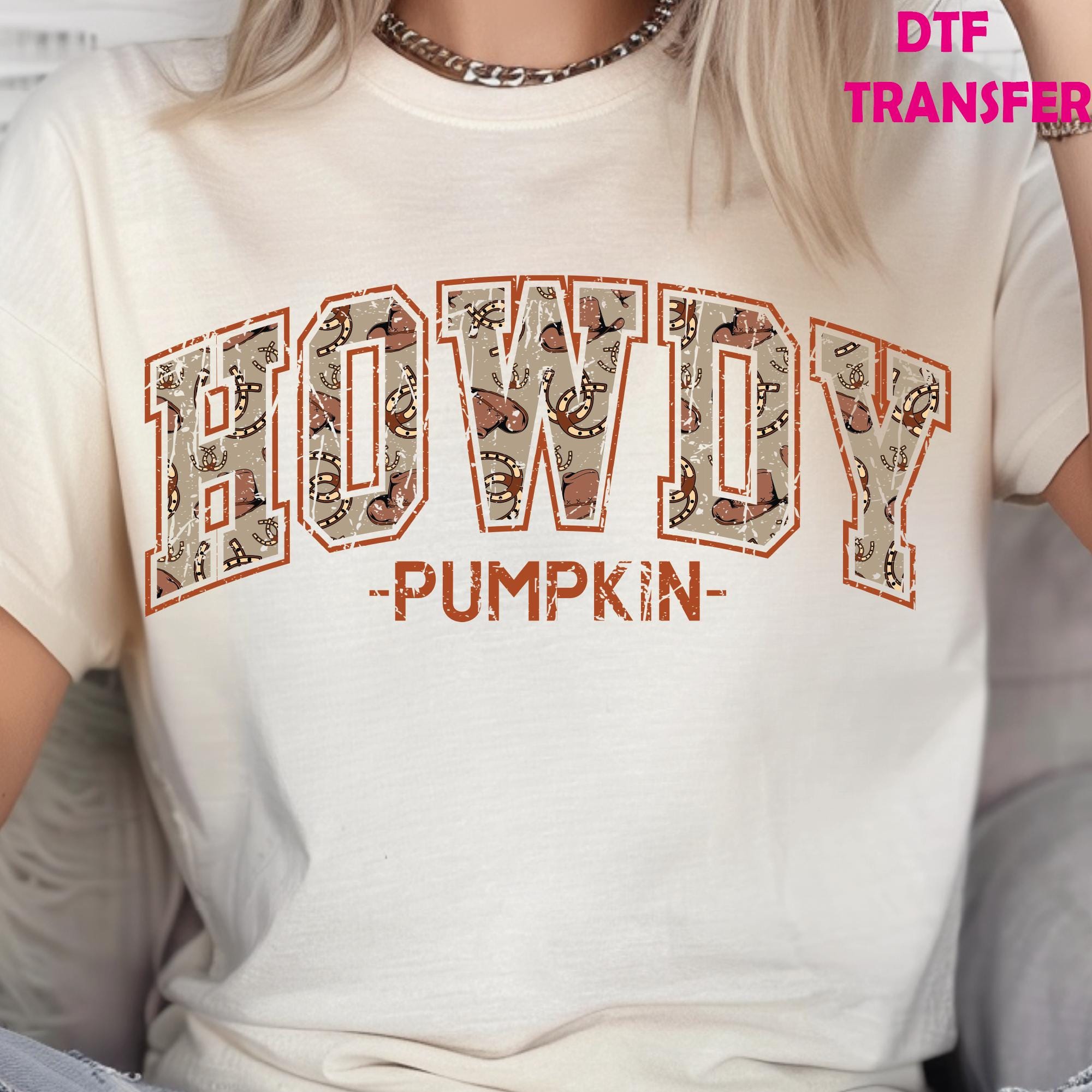 Retro Howdy Pumpkin DTF Heat Transfer: Western Fall Coquette Bow
