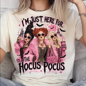 Pink Witch Sisters DTF Transfer, Hocus Pocus Halloween Ready To Press