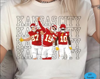 Transferencia DTF de fútbol retro de Kansas City: lista para imprimir