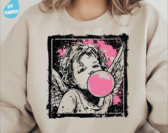 Print Screen Vday Dtf Transfer, Print Screen Cupid Ready to Press, Trendy Valentine Heat Press,  Vday Preppy