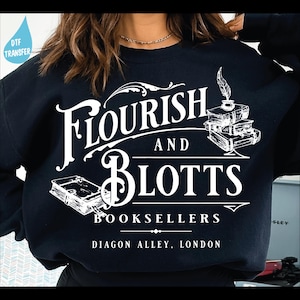 Flourish & Blotts DTF Transfer: Wizard Book Heat Press