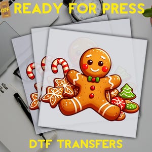 Gingerbread Christmas DTF Transfer: Retro Holiday Heat Transfer