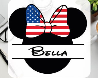 Personalized Mickey Minnie America Dtf Transfer, Mickey 4th Of July Ready To Press, Custom Mickey Minnie Dtf Transfer, Disney Cute Matching