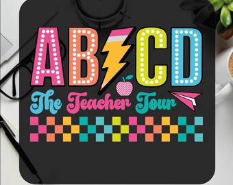Retro ABCD Teacher Tour DTF Heat Transfer