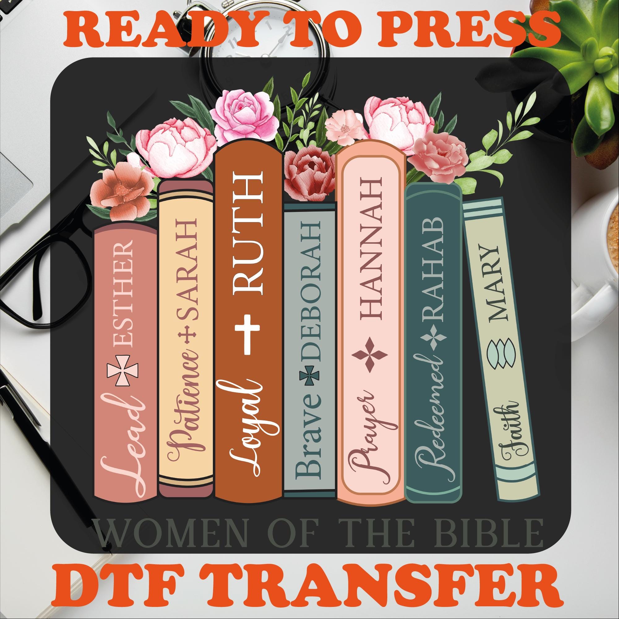 Floral Christian DTF Transfer: Women of the Bible, Ready to Press - Etsy