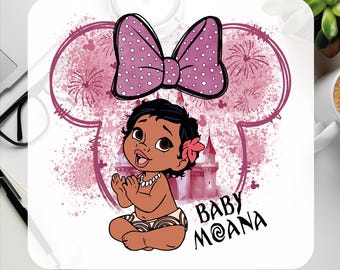 Baby Moana DTF Transfer, Disney Princess Watercolor, Ready To Press