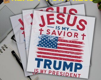 Jesus & Trump 2024 DTF Heat Transfer: Ready To Press