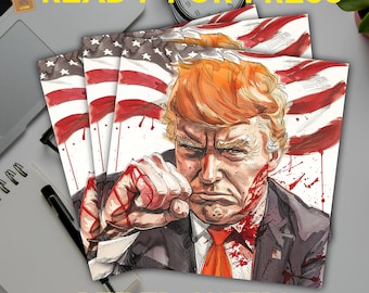 Trump 2024 Dtf, Make America Trump Ready to Press, President Donald Trump Dtf, Trump DTF, Invincible Trump Heat Transfers, Full Color