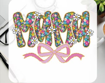 Floral Mama DTF Transfer: Preppy Mother's Day Heat Press