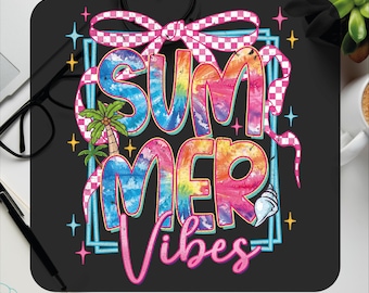Summer Vibes DTF Transfer: Glitter Beach, Tropical Sunset
