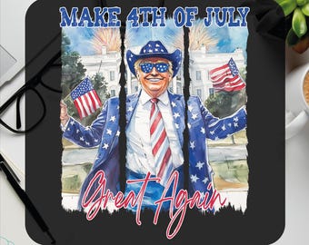 Trump 4th of July DTF - Retro American Heat Transfer