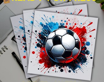 Watercolor Soccer Ball DTF Transfer: Ready To Press